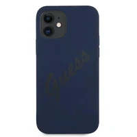 Guess GUHCP12SLSVSBL iPhone 12 mini 5.4" mėlynas/mėlynas kietas dėklas Script Vintage