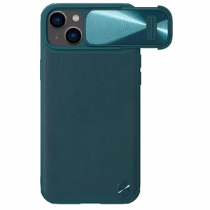 Nillkin CamShield Leather S Case iPhone 14 Plus чехол с защитой камеры зелёный