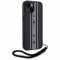 Karl Lagerfeld Saffiano Athleisure Stripes Cord dėklas telefonui iPhone 15 - rožinis
