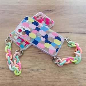 Color Chain Case gelinis lankstus elastingas dėklas su grandinėlės pakabuku iPhone 13 Pro įvairiaspalvis (1)
