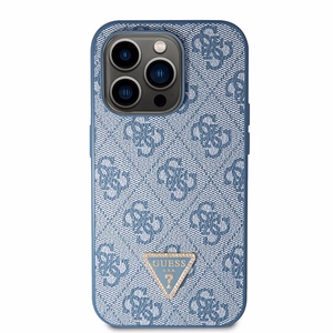 Guess GUHCP14LP4TDSCPB iPhone 14 Pro 6.1" mėlynas/mėlynas kietas dėklas Crossbody 4G Metal Logo