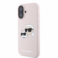Karl Lagerfeld silikoninis dėklas telefonui Nauble Heads Print Magnetinis iPhone 16 Plus - rožinis