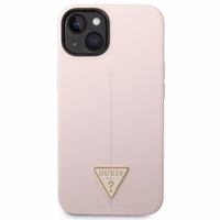 Guess silikoninis trikampio dėklas telefonui iPhone 14 6.1" violetinis