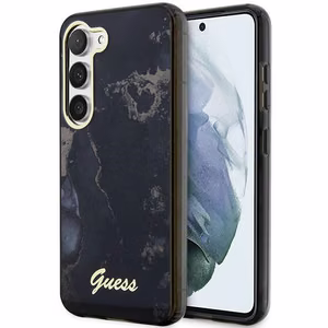 Guess GUHCS23SHTMRSK S23 S911 чёрный/чёрный жёсткий чехол Golden Marble Collection