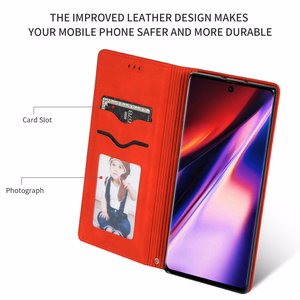Dėklas Business Style Xiaomi Redmi Note 17 4G/5G raudonas