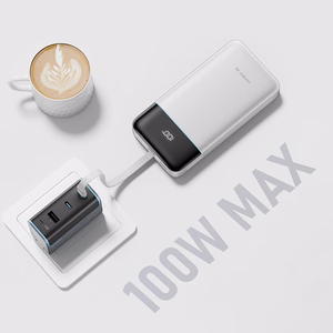 Cuktech LPB252N 120W 25000mAh išorinė baterija su integruotu USB-C laidu – spalva: balta
