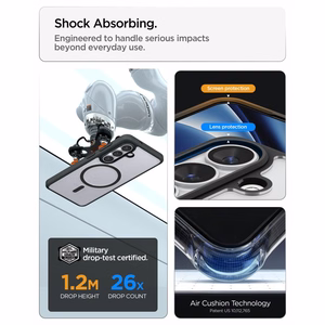 Spigen Ultra Hybrid Mag MagSafe dėklas skirta Samsung Galaxy S26 Plus skaidrus juodas