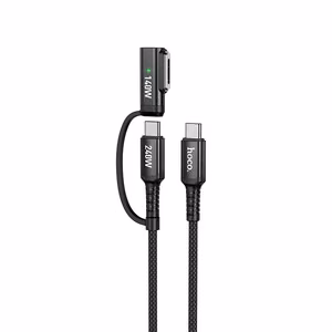 Кабель 2в1 USB C - USB C / Mag3 Hoco 240W 1,8 м U142 чёрный