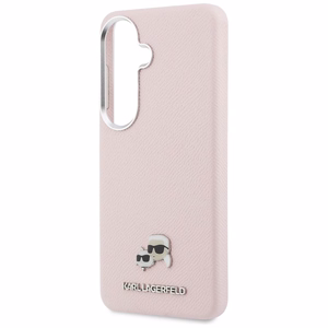 Karl Lagerfeld dėklas Saffiano KC Metal Logo MagSafe Samsung Galaxy S26 Plus rožinis