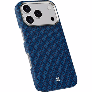 Mėlynas „Benks Magnetic Armor Air Armor Grid 600D“ kevlaro dėklas su metaliniu rėmeliu (C.K.FL.AP.BE.0072), skirtas iPhone 18 Pro / iPhone 17 Pro