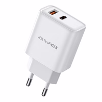 Įkroviklis Awei PD81-EU 22.5W USB-A/USB-C baltas