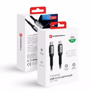 Cable USB C to Lightning Forcell F-Energy PD 3A 27W Cafule 1,2 m C259 black