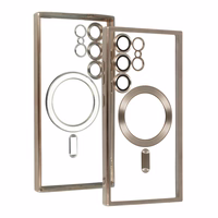 Dėklas telefonui metalinis magnetinis Samsung Galaxy S24 titano spalva