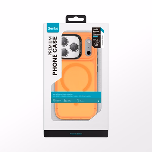 Benks Magnetic Lucid Armor dėklas (C069) iPhone 17 Pro oranžinis (Camera Control mygtukas)