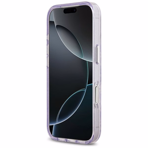 Karl Lagerfeld IML Blizgantis Karl & Choupette Heads Logo magnetinis dėklas telefonui iPhone 17 Pro Max - violetinis
