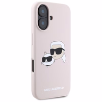 Karl Lagerfeld silikoninis dėklas telefonui Nauble Heads Print Magnetinis iPhone 16 - rožinis