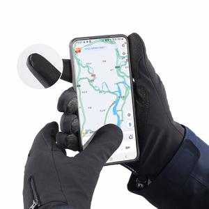 Anti-slip winter phone sports gloves (size L) - black