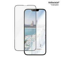 PanzerGlass itin platus antibakterinis apsauginis stiklas su atspindžių filtru ir pozicionieriumi iPhone 14 Plus / 13 Pro Max