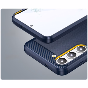 Carbon dėklas telefonui Samsung Galaxy S23+ lankstus silikoninis anglies dėklas mėlynas