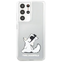 Karl Lagerfeld Choupette Fun Dėklas Samsung Galaxy S21 Ultra - Permatomas