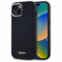 DKNY Paprastas logotipas Magnetinis dėklas telefonui iPhone 15 Plus - juodas
