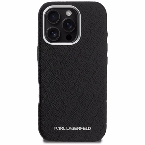 Karl Lagerfeld FW Stamped Karl MagSafe Dėklas iPhone 16 Pro - juodas