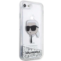 Karl Lagerfeld KLHCI8LNKHCH iPhone 7/8/SE 2020/2022 sidabrinis/sidabrinis kietas dėklas Blizgantis Karl Galva