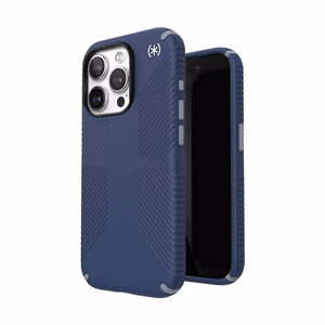 Speck Presidio2 Grip dėklas, skirtas iPhone 15 Pro, „Coastal Blue / Dust Grey“ spalvos