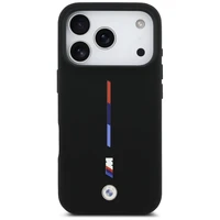 BMW M Silicon Tricolor Line MagSafe deklas iPhone 17 Pro - juodas
