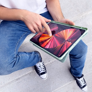 Stand Tablet Case Smart Cover dėklas iPad Pro 12.9 '' 2021/2020 su stovo funkcija žalias