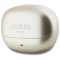 Guess Bluetooth ausinės GUTWST88MCTGD TWS + įkrovimo stotelė auksinės/auksinės kapsulė spausdintas logotipas