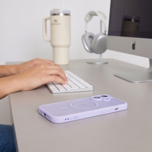 Tech-Protect MagPeak MagSafe CC  iPhone 17 dėklas, matinis violetinis