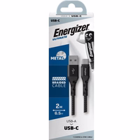 Energizer Ultimate - USB-A to USB-C connecting laidas 2m (juodas)