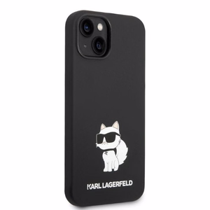 Karl Lagerfeld silikoninis Choupette dėklas telefonui iPhone 14 Plus - juodas