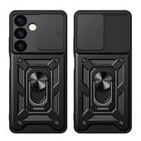 Hybrid Armor Camshield šarvuotas dėklas telefonui Samsung Galaxy S24+ su kameros dangteliu - juodas