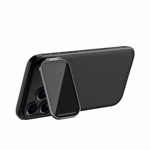 Nillkin CamShield Prop magnetinis dėklas iPhone 17 Pro Max / iPhone 18 Pro Max, juodas, versija su skaidriu objektyvo dangteliu