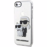 Karl Lagerfeld KLHCI8HNKCTGT iPhone 7/8/ SE 2020 / SE 2022 permatomas kietas dėklas Blizgučiai Karl&Choupette