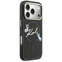 Karl Lagerfeld IML Choupettes Karl Script Logo MagSafe Case for iPhone 17 Pro Max - Black