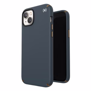 Speck Presidio2 Pro case for iPhone 15 Plus / 14 Plus, with Microban antimicrobial protection, Charcoal / Cool Bronze / Slate