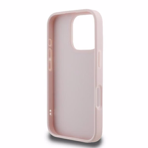 Guess Dygsniuotas Metalinis Logotipas dėklas telefonui iPhone 16 Pro - rožinis