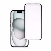 Apsauginis stiklas HARD Pilnas Klijavimas 5D IPHONE 15 JUODAS