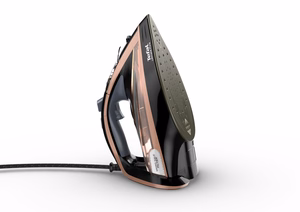Tefal Ultimate Pure FV9845 – 3200 W steam iron with Durilium AirGlide Autoclean soleplate, black/copper