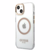 Guess GUHMP13MHTRMD iPhone 13 6.1 "auksinis / auksinis kietas dėklas Metalinis kontūras Magnetinis