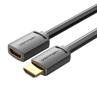 HDMI 2.0 vyriškos ir HDMI 2.0 moteriškos lyties prailginimo kabelis Vention AHCBH 2 m, 4K 60 Hz, (juodas)