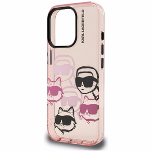 Karl Lagerfeld IML Multi K&C galvos raštas dėklas telefonui iPhone 16 Pro Max - rožinė