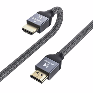 Kabelis (m) HDMI 2.1 8K 60 Hz 48 Gbps / 4K 120 Hz / 2K 144 Hz 2 m sidabrinis (WHDMI-20)