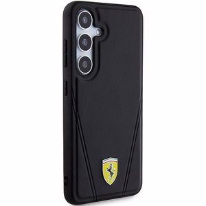 Ferrari Hot Stamp V Lines magnetinis dėklas telefonui Samsung Galaxy S24 - juodas