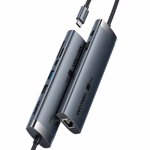 Vention USB-C 8-in-1 4K 60Hz 100W doko stotis