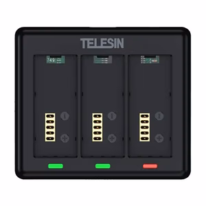 3 "GoPro HERO 13 Telesin" akumuliatorių įkroviklis (S0-BCG-12-TGP)