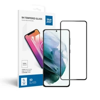 Apsauginis stiklas Blue Star - SAMSUNG Galaxy S21 pilnas paviršius (pilnas klijavimas/draugiškas dėklui) - juodas Apsauginis stiklas Blue Star